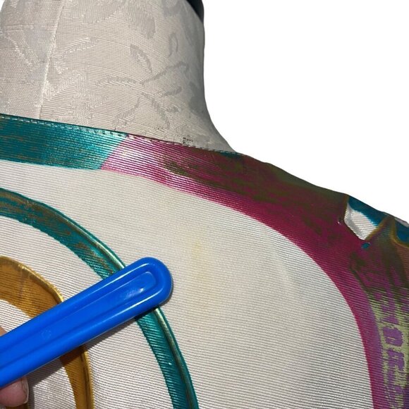 Terry Toni Vintage Womens Jacket Size Medium White Hand Painted Short Sleeve - Picture 5 of 10